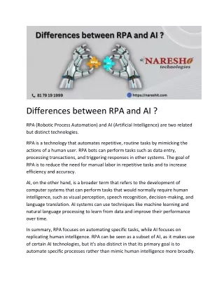 Differences between RPA and AI (1)