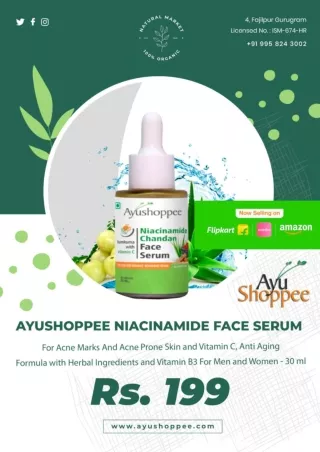 Buy Ayushoppee Niacinamide Face Serum  @ INR 199 - AyuShoppee.com