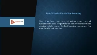best website for online tutoring