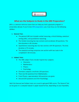 what are the subjects to study