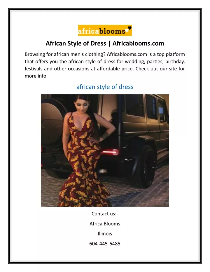 african style of dress africablooms com
