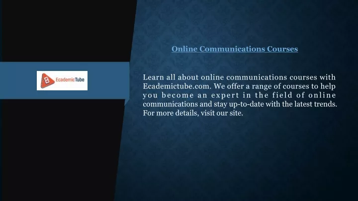online communications courses
