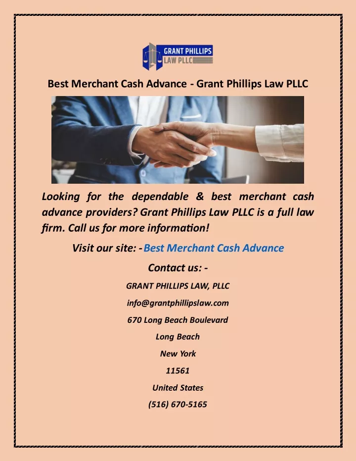 best merchant cash advance grant phillips law pllc