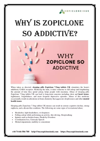 why is zopiclone so addictive