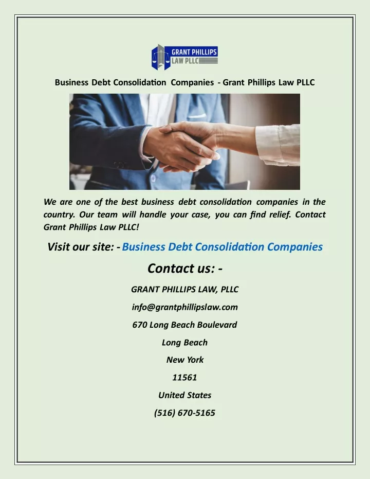 business debt consolidation companies grant