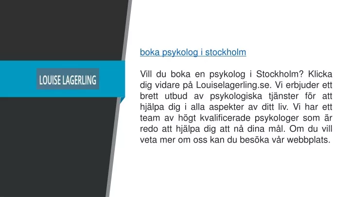 boka psykolog i stockholm vill du boka