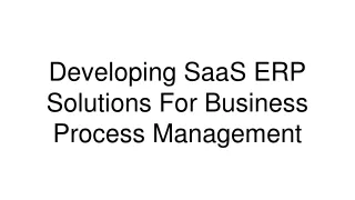 developing saas erp solutions for business process management