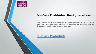 New York Psychiatrists  Brooklynminds.com