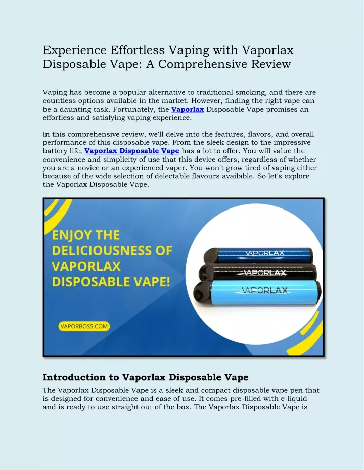 experience effortless vaping with vaporlax