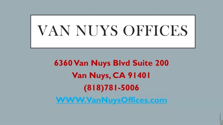 van nuys offices