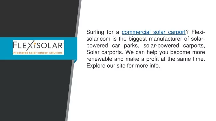 surfing for a commercial solar carport flexi