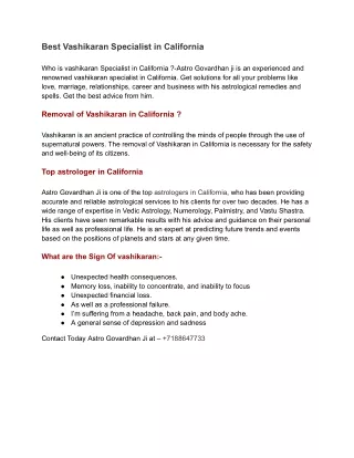 Best Vashikaran Specialist in California (1)