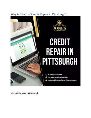 Why in Need of Credit Repair in Pittsburgh