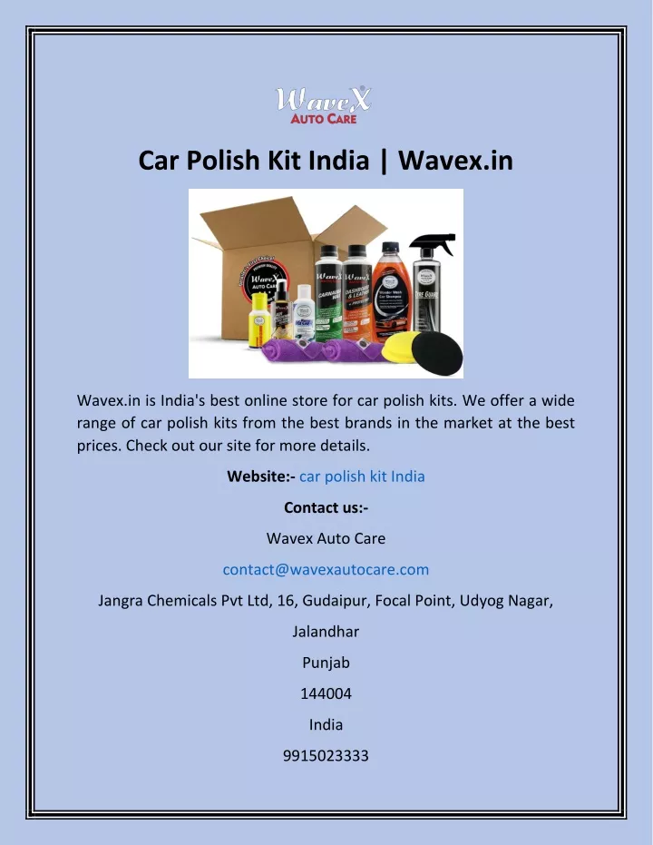 car polish kit india wavex in