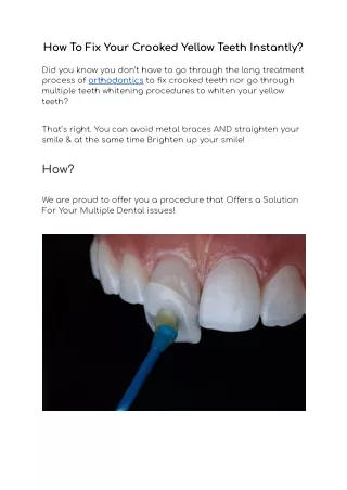 How To Fix Your Crooked Yellow Teeth Instantly.docx