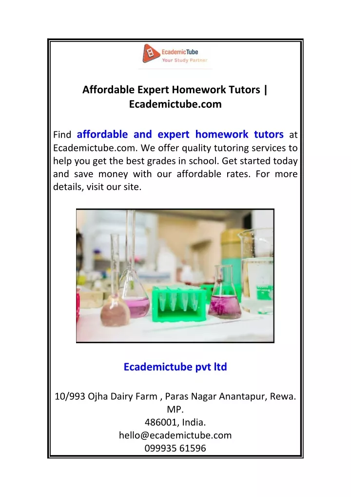 affordable expert homework tutors ecademictube com