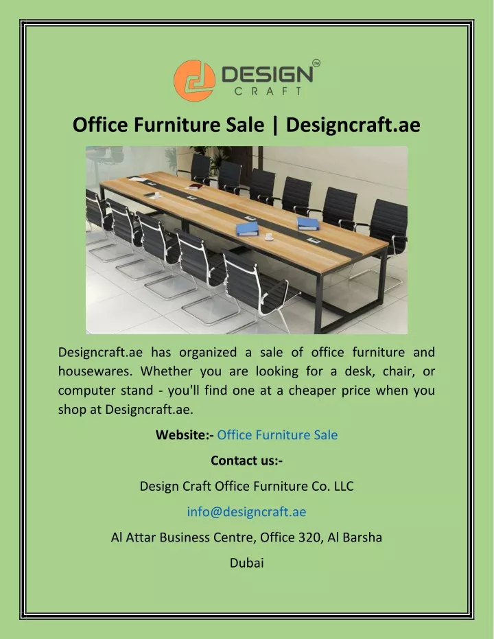 office furniture sale designcraft ae