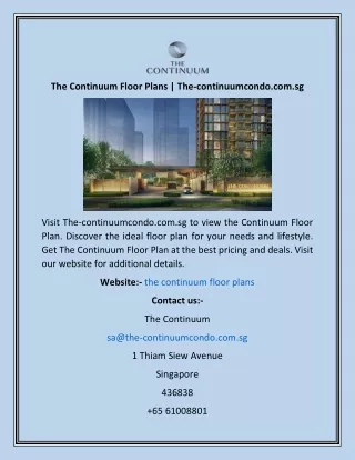 the continuum floor plans the continuumcondo