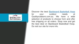 Backboard Basketball Hoop  Qualityoutdoors.com.au