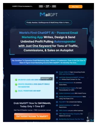 MailGPT - ChatGPT AI Powered Email Marketing App That Write, Design & Send Unlimited Powerful Emails Directly into Inbox