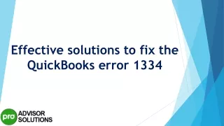 effective solutions to fix the quickbooks error 1334