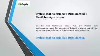 Professional Electric Nail Drill Machine  Megilobeautycare.com