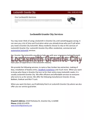 Granite City Locksmith Services