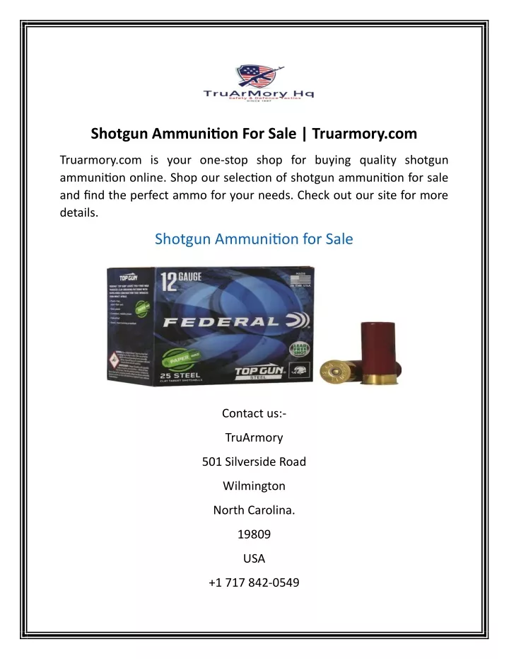 shotgun ammunition for sale truarmory com