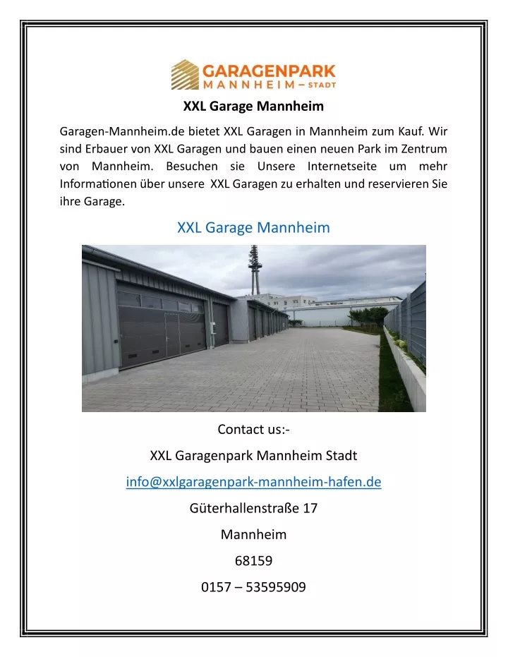 xxl garage mannheim