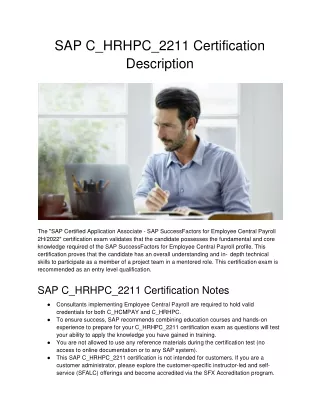 sap c hrhpc 2211 certification description