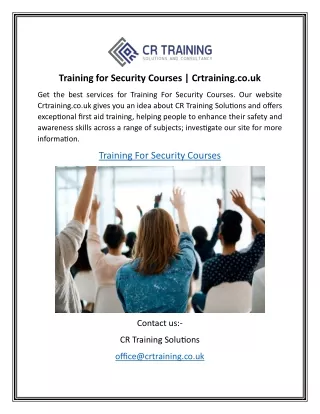 training for security courses crtraining co uk