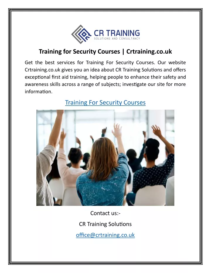 training for security courses crtraining co uk