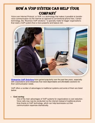 How a VoIP system can help your company