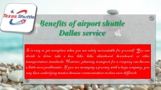 Benefits of airport shuttle Dallas service