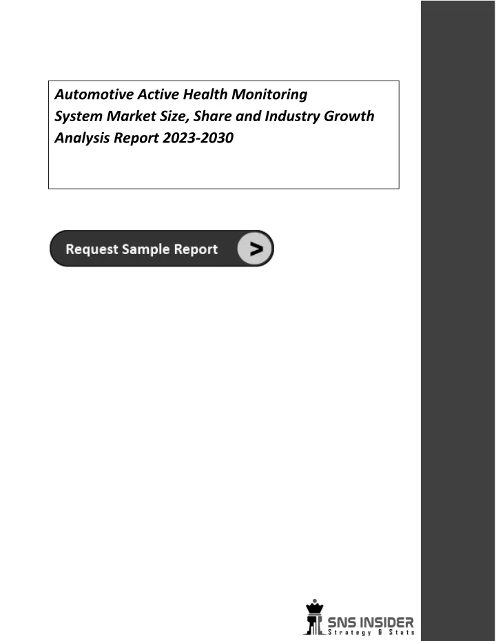 automotive active health monitoring system market