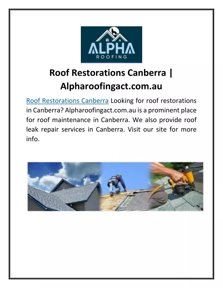 roof restorations canberra alpharoofingact com au