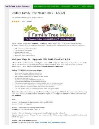 family tree maker support