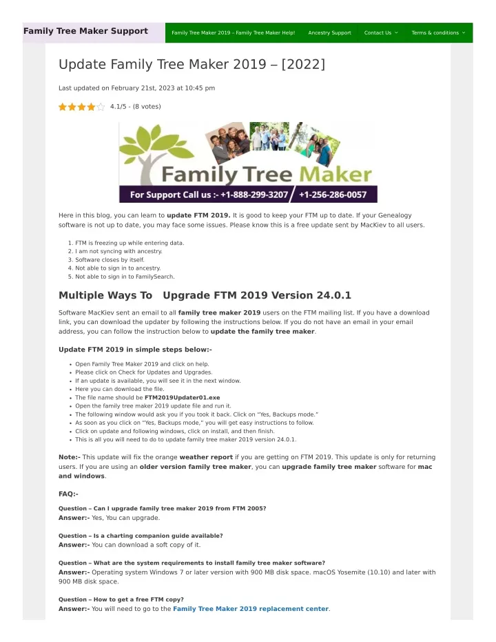 family tree maker support