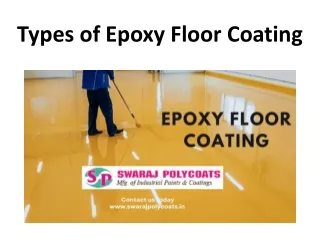 Types of Epoxy Floor Coating