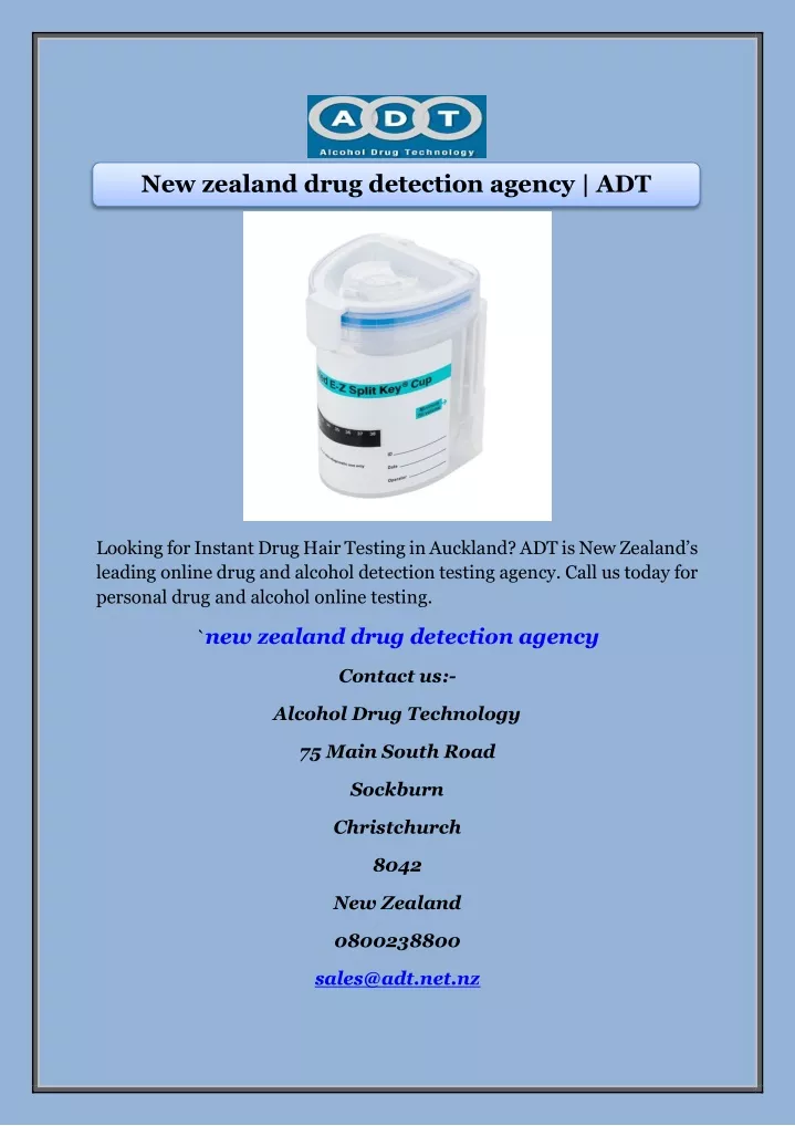 new zealand drug detection agency adt