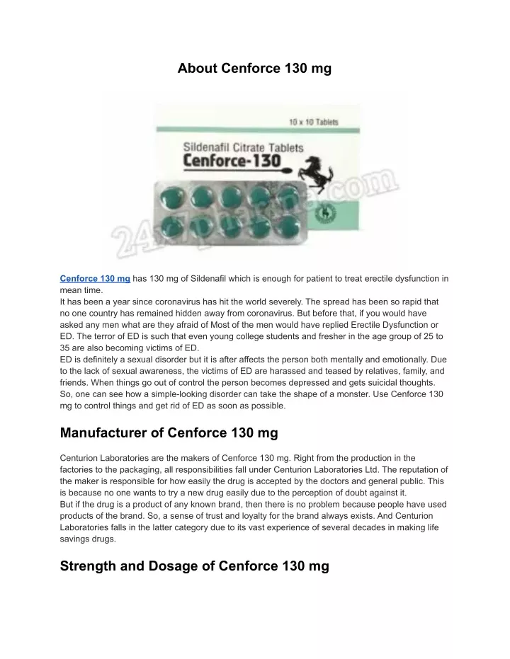 about cenforce 130 mg