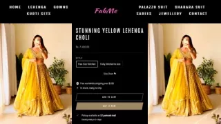 Buy Now Stunning Yellow Lehenga Choli at Best Price India & Canada