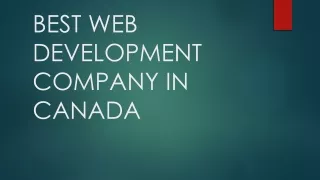 BEST WEB DEVELOPMENT COMPANY IN CANADA