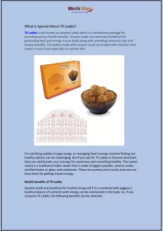 what is special about til laddu