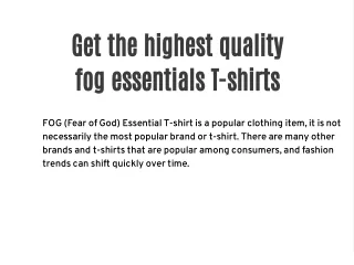 get the highest quality fog essentials t shirts