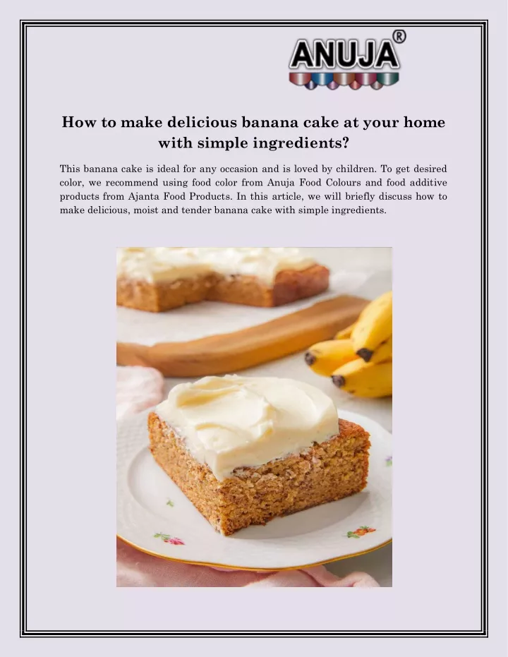 how to make delicious banana cake at your home