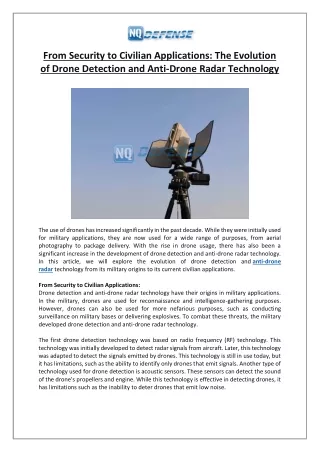 from security to civilian applications