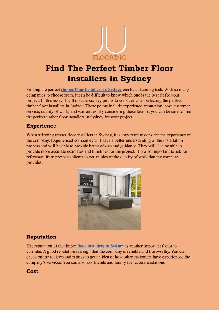 find the perfect timber floor installers in sydney