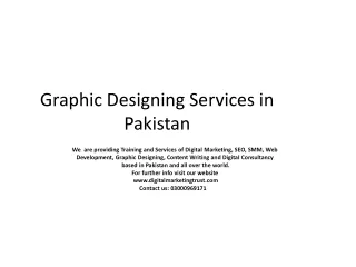 Graphic Designing Services in Pakistan