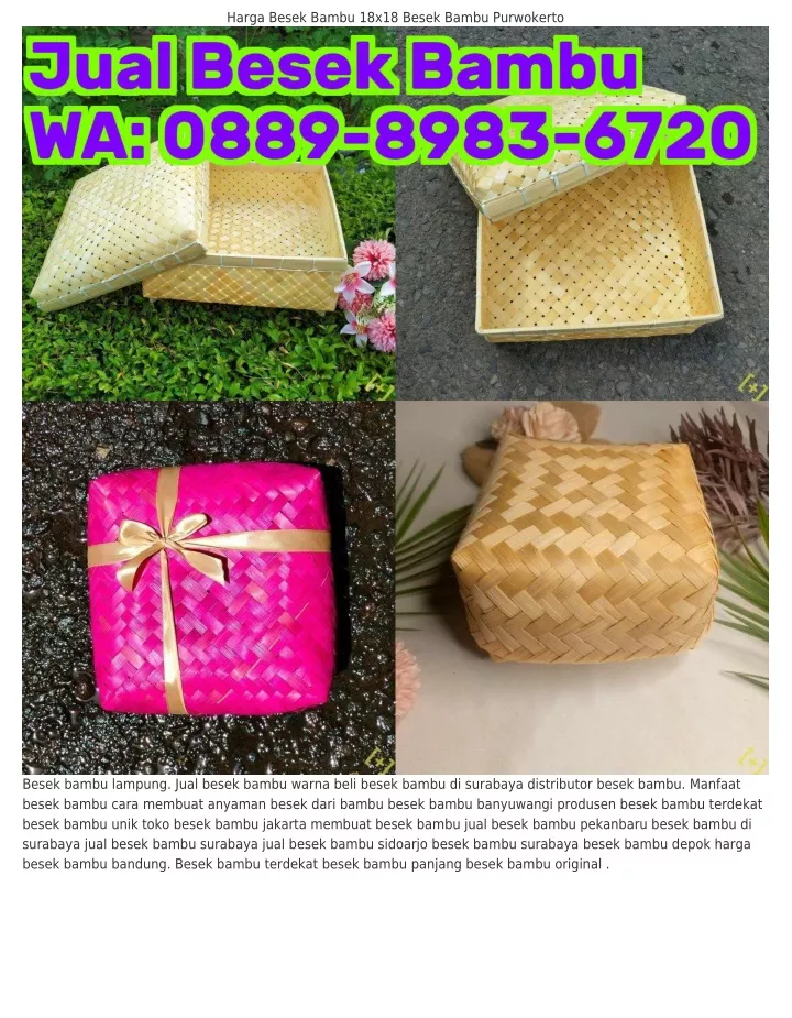 harga besek bambu 18x18 besek bambu purwokerto